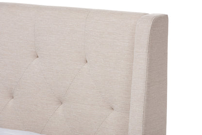 Baxton Studio - Adelaide Queen Size Bed - CF8862-Light Beige-Queen view 4
