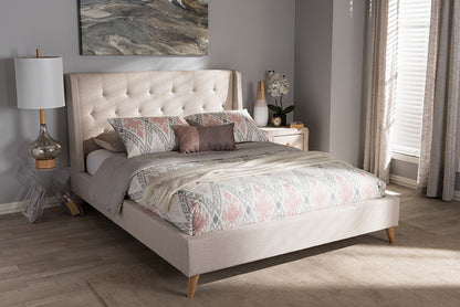 Baxton Studio - Adelaide Queen Size Bed - CF8862-Light Beige-Queen view 5