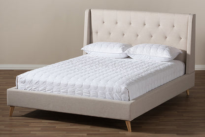 Baxton Studio - Adelaide Queen Size Bed - CF8862-Light Beige-Queen view 7