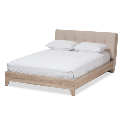 Baxton Studio - Adelia Queen Size Bed in Light Beige/Natural - CF8821-Light Beige/Natural-Queen view 1
