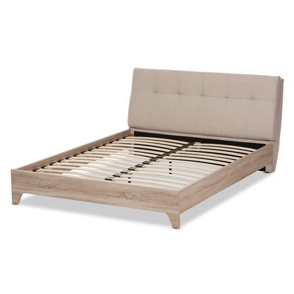 Baxton Studio - Adelia Queen Size Bed in Light Beige/Natural - CF8821-Light Beige/Natural-Queen view 3