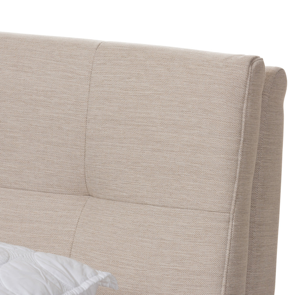 Baxton Studio - Adelia Queen Size Bed in Light Beige/Natural - CF8821-Light Beige/Natural-Queen view 4
