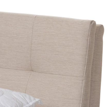 Baxton Studio - Adelia Queen Size Bed in Light Beige/Natural - CF8821-Light Beige/Natural-Queen view 4