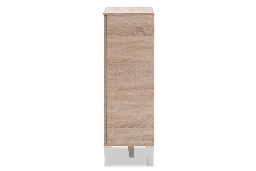 Baxton Studio - Adelina Storage Cabinet - SESC16104-Hana Oak/Dark Grey-Shoe Cabinet view 4
