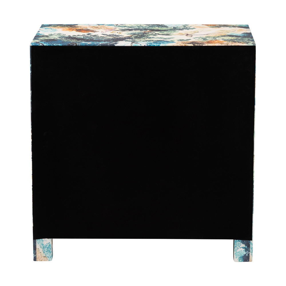 Baxton Studio - Adeline End Table in Multicolor/Brass - JY25A011-Birds in Tree Printed Canvas-Wooden-ET view 5