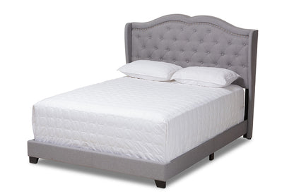 Baxton Studio - Aden King Size Bed - Aden-Grey-King view 1