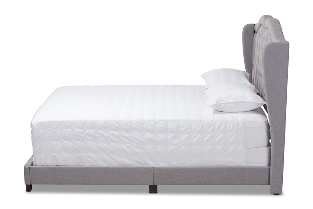Baxton Studio - Aden King Size Bed - Aden-Grey-King view 2