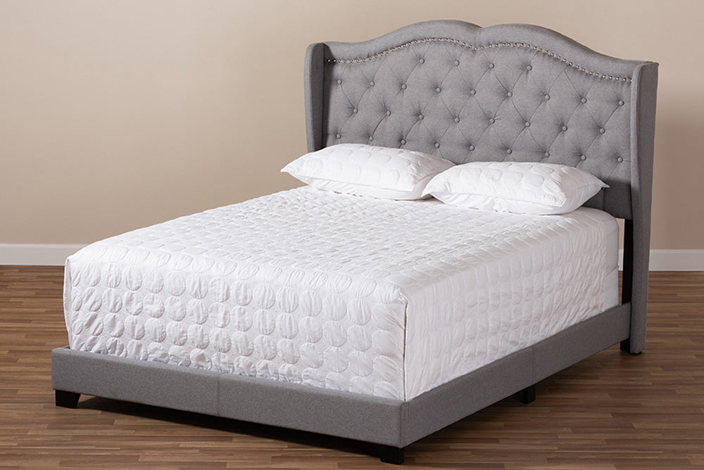 Baxton Studio - Aden King Size Bed - Aden-Grey-King view 7