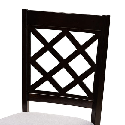 Baxton Studio - Adina Dining Set in Grey/Dark Brown - Adina-Grey/Dark Brown-5PC Dining Set view 5