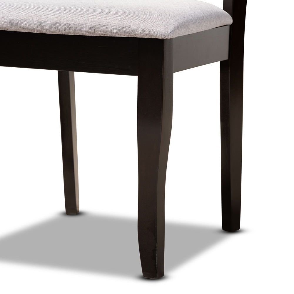 Baxton Studio - Adina Dining Set in Grey/Dark Brown - Adina-Grey/Dark Brown-5PC Dining Set view 6