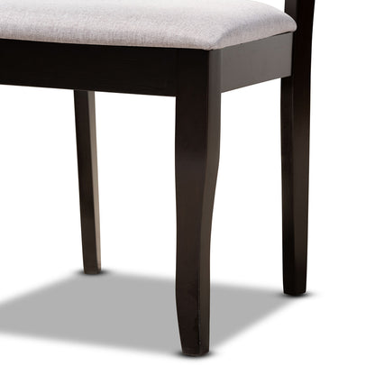 Baxton Studio - Adina Dining Set in Grey/Dark Brown - Adina-Grey/Dark Brown-5PC Dining Set view 6