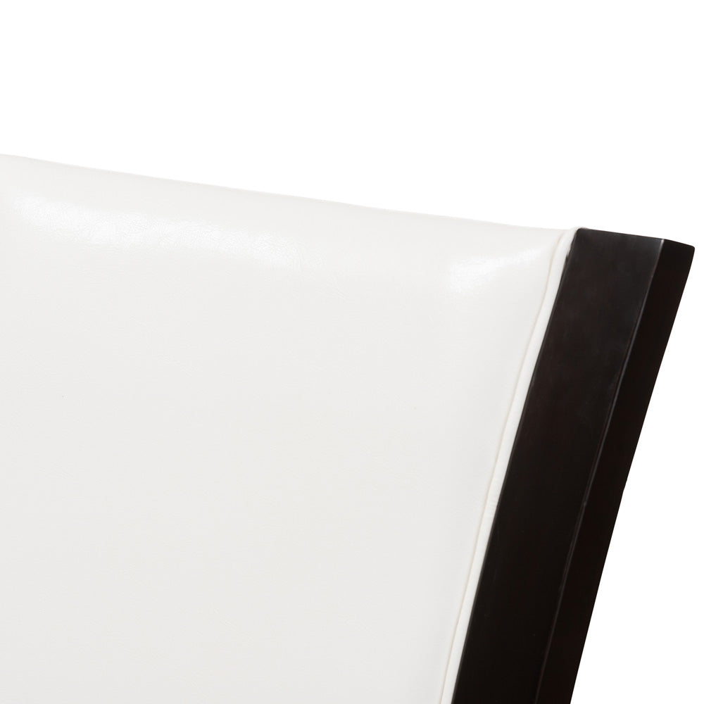 Baxton Studio - Adley Set of 2 Dining Chairs in White/Dark Brown - RH5510C-Dark Brown/White-DC view 4