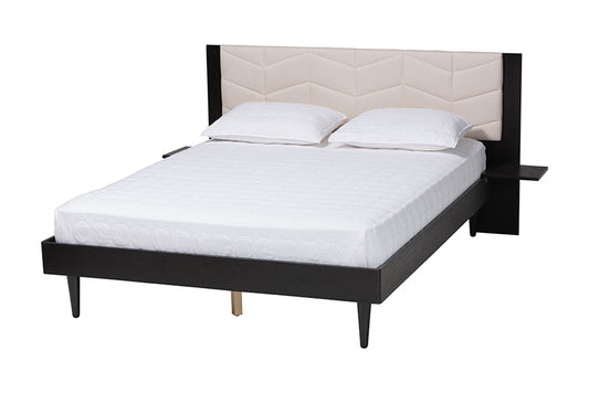 Baxton Studio - AdriaNo Queen Size Bed - MG0222-2-Black/Beige-Queen view 1