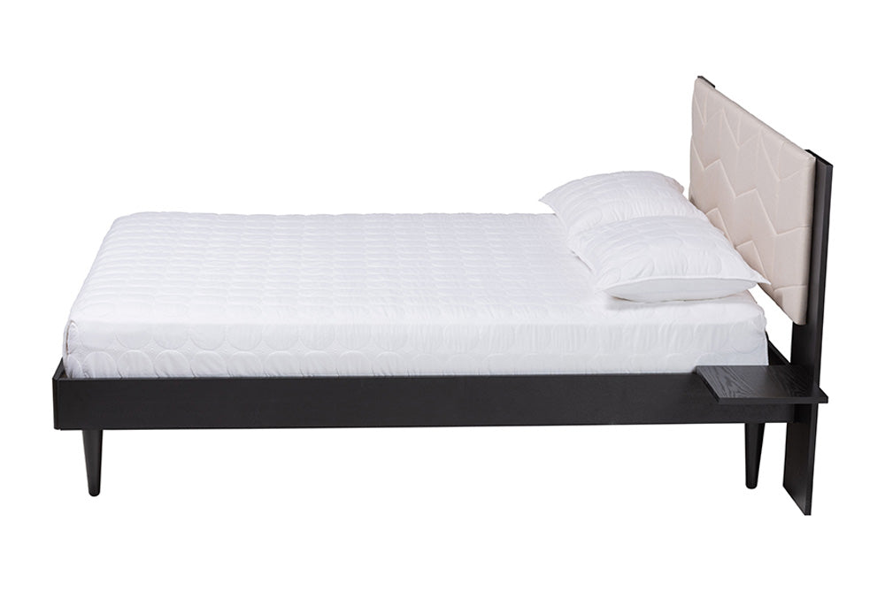 Baxton Studio - AdriaNo Queen Size Bed - MG0222-2-Black/Beige-Queen view 2