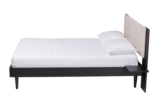 Baxton Studio - AdriaNo Queen Size Bed - MG0222-2-Black/Beige-Queen view 2