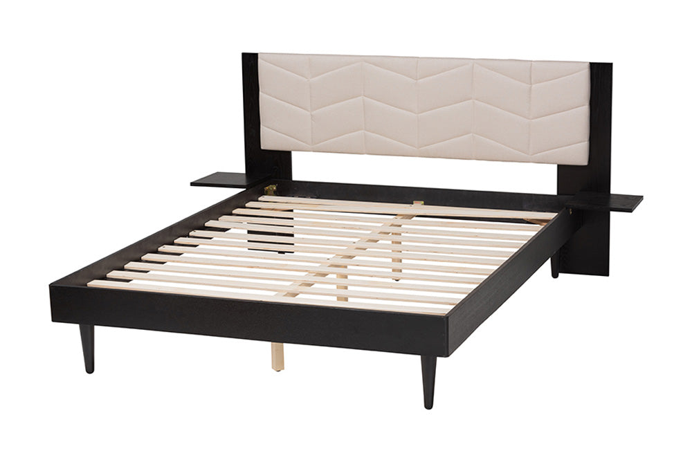 Baxton Studio - AdriaNo Queen Size Bed - MG0222-2-Black/Beige-Queen view 3