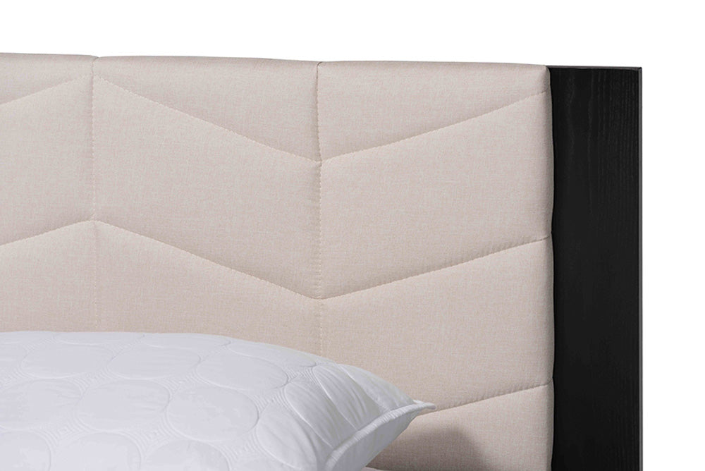Baxton Studio - AdriaNo Queen Size Bed - MG0222-2-Black/Beige-Queen view 4