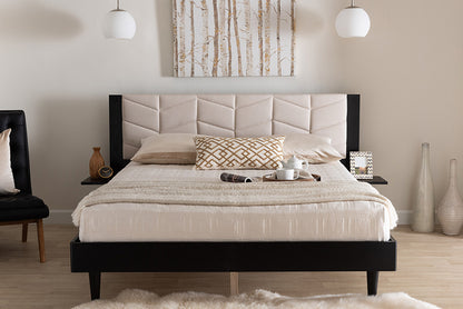 Baxton Studio - AdriaNo Queen Size Bed - MG0222-2-Black/Beige-Queen view 5