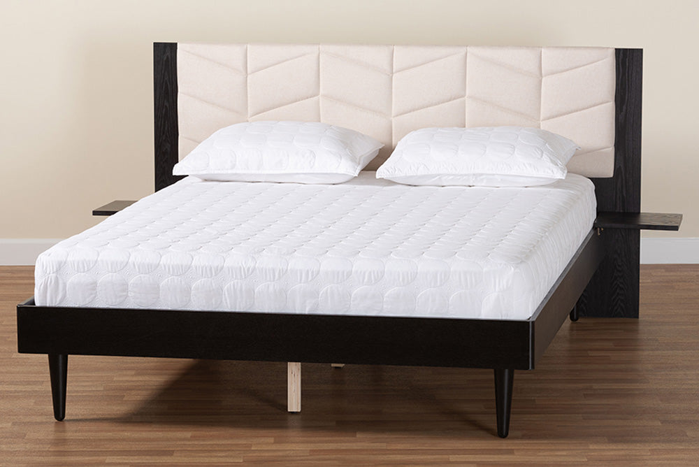 Baxton Studio - AdriaNo Queen Size Bed - MG0222-2-Black/Beige-Queen view 10