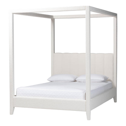 Baxton Studio - Aerona Queen Size Bed in Cream - BBT61369-CaNopy Cream-Queen view 1
