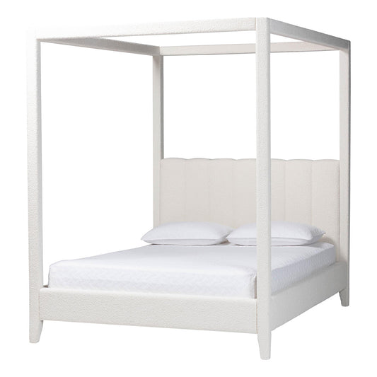 Baxton Studio - Aerona Queen Size Bed in Cream - BBT61369-CaNopy Cream-Queen view 1