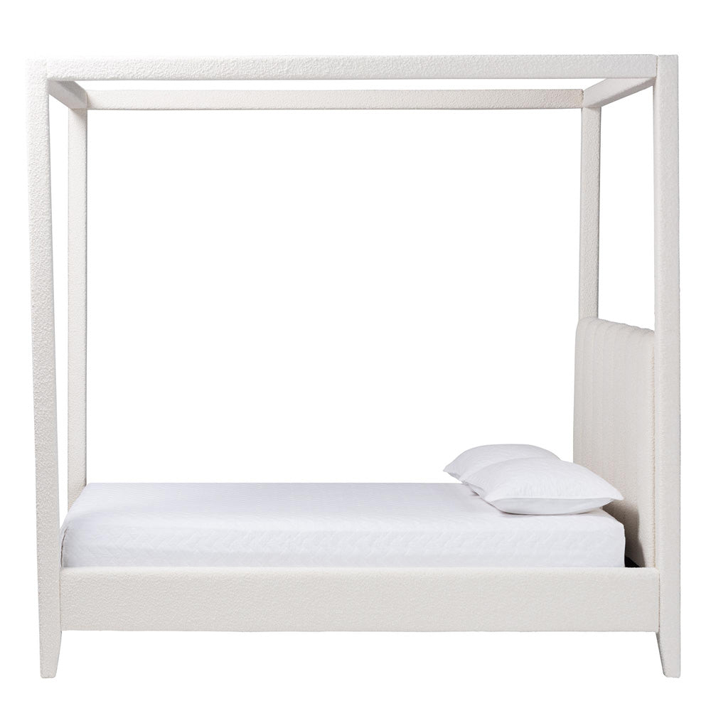 Baxton Studio - Aerona Queen Size Bed in Cream - BBT61369-CaNopy Cream-Queen view 2
