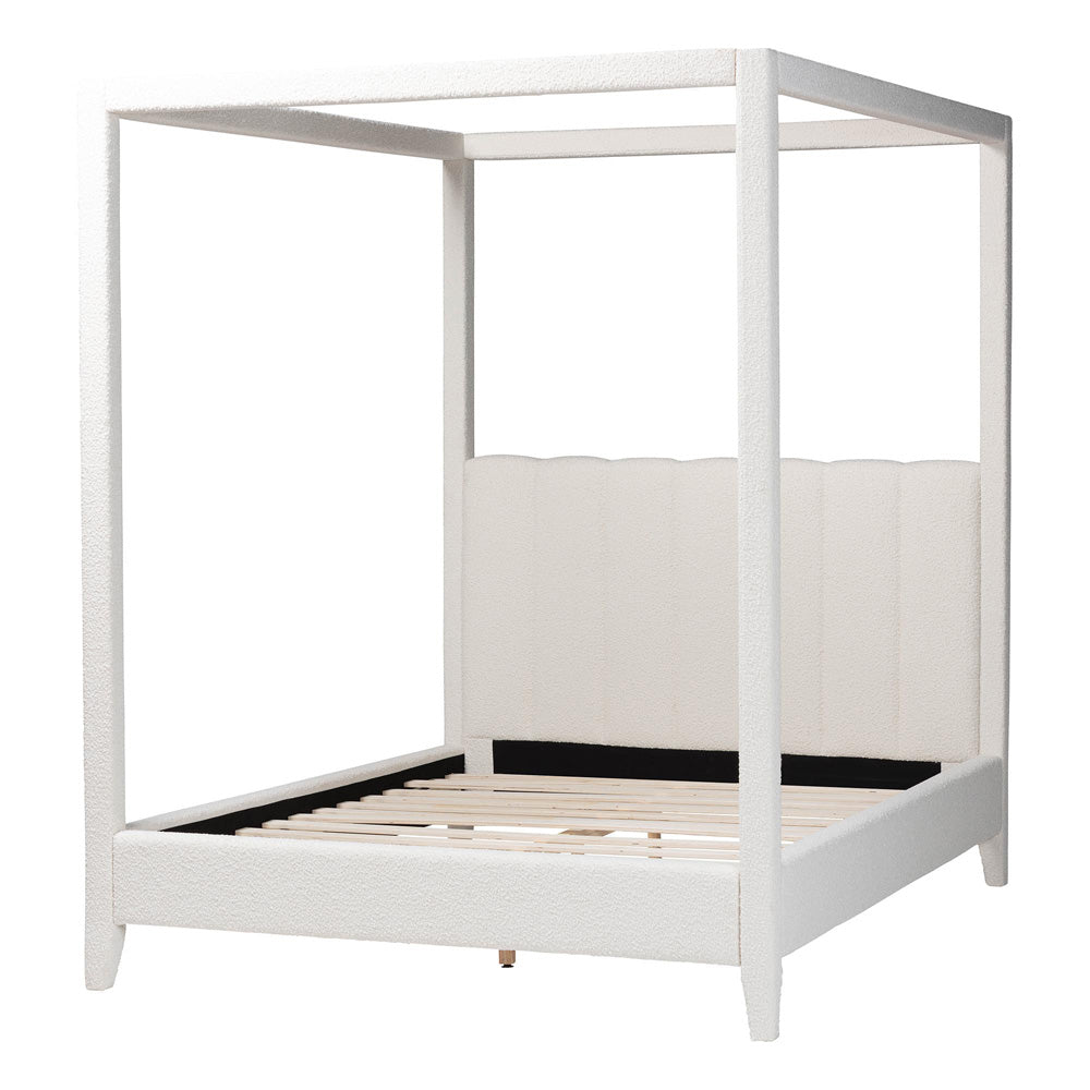 Baxton Studio - Aerona Queen Size Bed in Cream - BBT61369-CaNopy Cream-Queen view 3