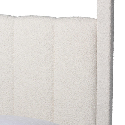 Baxton Studio - Aerona Queen Size Bed in Cream - BBT61369-CaNopy Cream-Queen view 4