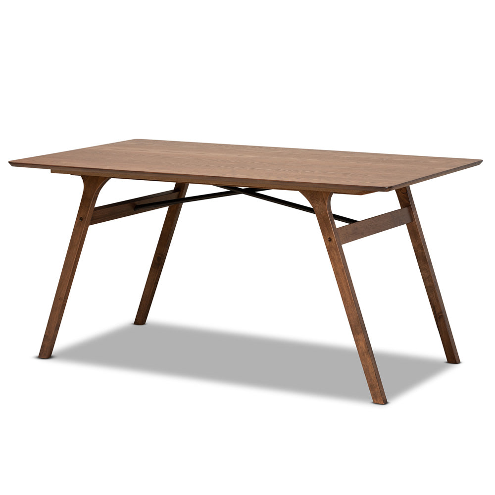 Baxton Studio - Afton Dining Set in Beige/Walnut Brown - RDC827-Beige/Walnut-7PC Dining Set view 3