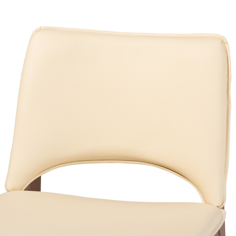 Baxton Studio - Afton Set of 2 Dining Chairs in Beige/Walnut Brown - RDC827-Beige/Walnut-DC view 4