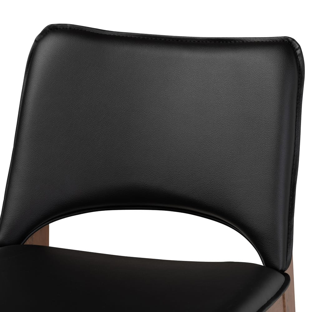 Baxton Studio - Afton Set of 2 Dining Chairs in Black/Walnut Brown - RDC827-Black/Walnut-DC view 4