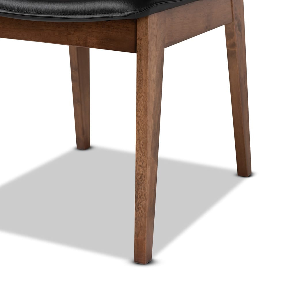 Baxton Studio - Afton Set of 2 Dining Chairs in Black/Walnut Brown - RDC827-Black/Walnut-DC view 5