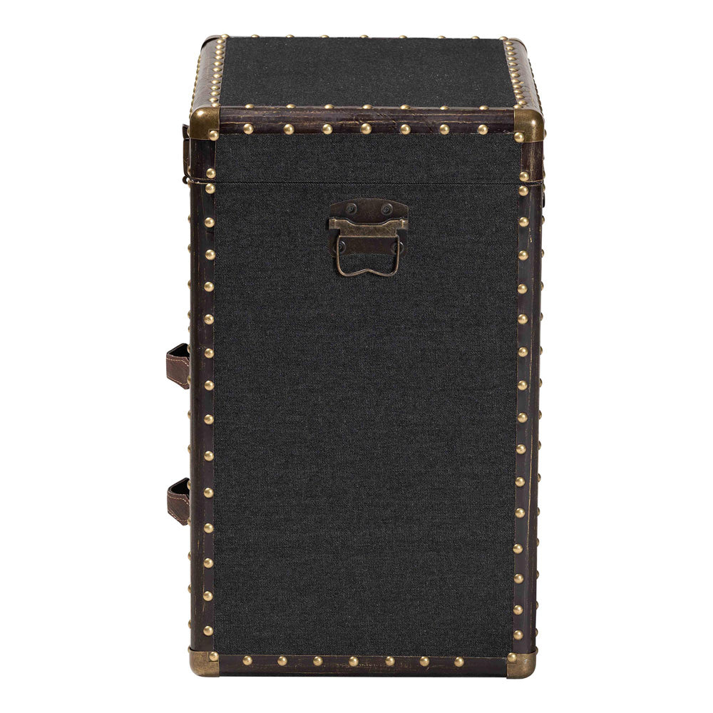 Baxton Studio - Agatha Storage Trunk in Black/Brown/Dark Brown - JY24A034-Black-Wooden-Ottoman view 4