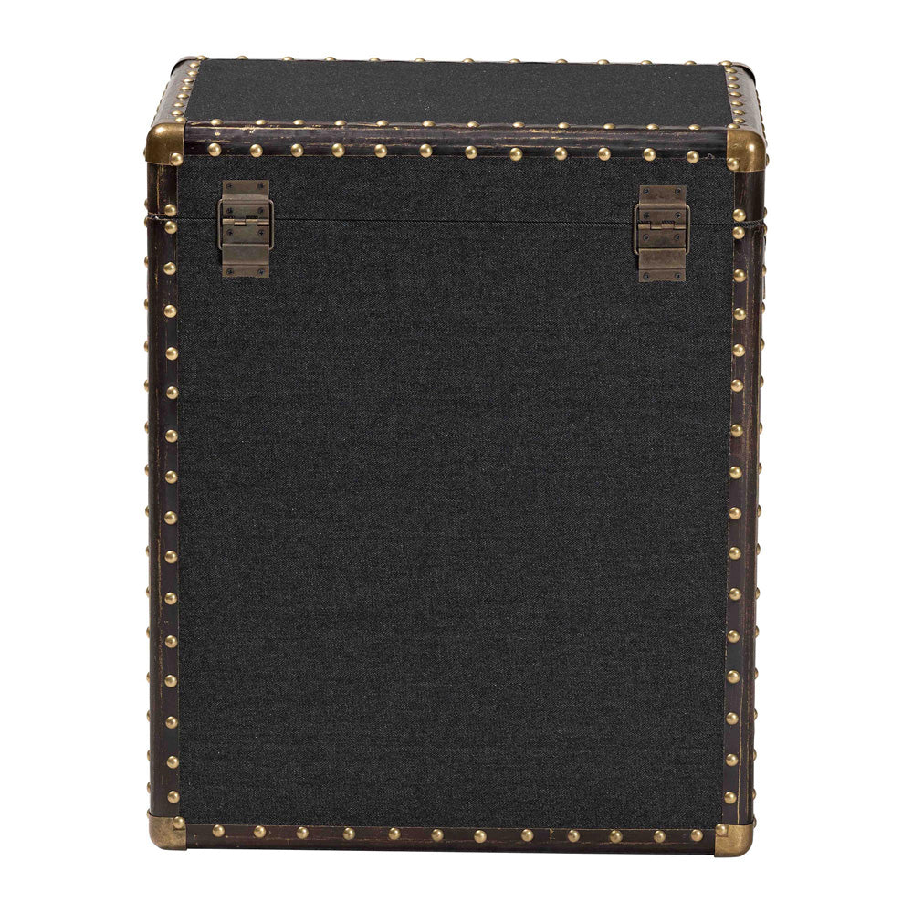 Baxton Studio - Agatha Storage Trunk in Black/Brown/Dark Brown - JY24A034-Black-Wooden-Ottoman view 5