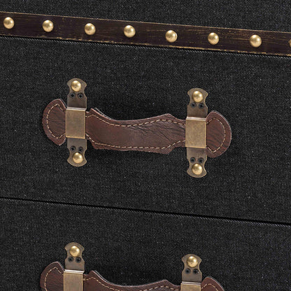 Baxton Studio - Agatha Storage Trunk in Black/Brown/Dark Brown - JY24A034-Black-Wooden-Ottoman view 6
