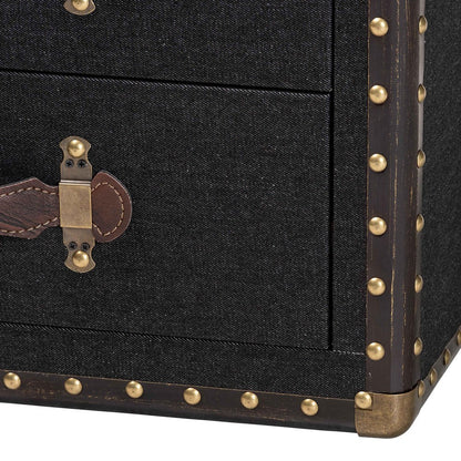 Baxton Studio - Agatha Storage Trunk in Black/Brown/Dark Brown - JY24A034-Black-Wooden-Ottoman view 7