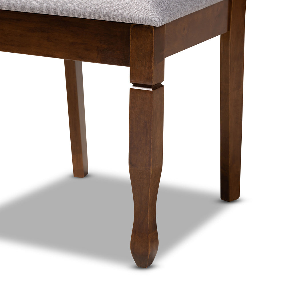 Baxton Studio - Aggie Dining Set in Grey/Walnut - Aggie-Grey/Walnut-5PC Dining Set view 6