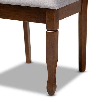Baxton Studio - Aggie Dining Set in Grey/Walnut - Aggie-Grey/Walnut-5PC Dining Set view 6