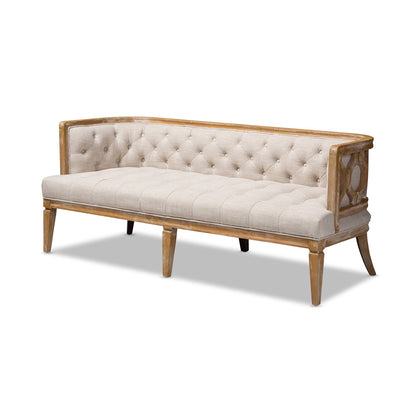 Baxton Studio - Agnes Sofa in Beige/Oak - TSF99113-Beige/Natural Oak-SF view 1