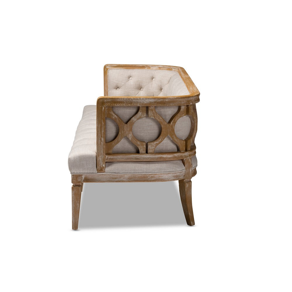 Baxton Studio - Agnes Sofa in Beige/Oak - TSF99113-Beige/Natural Oak-SF view 3