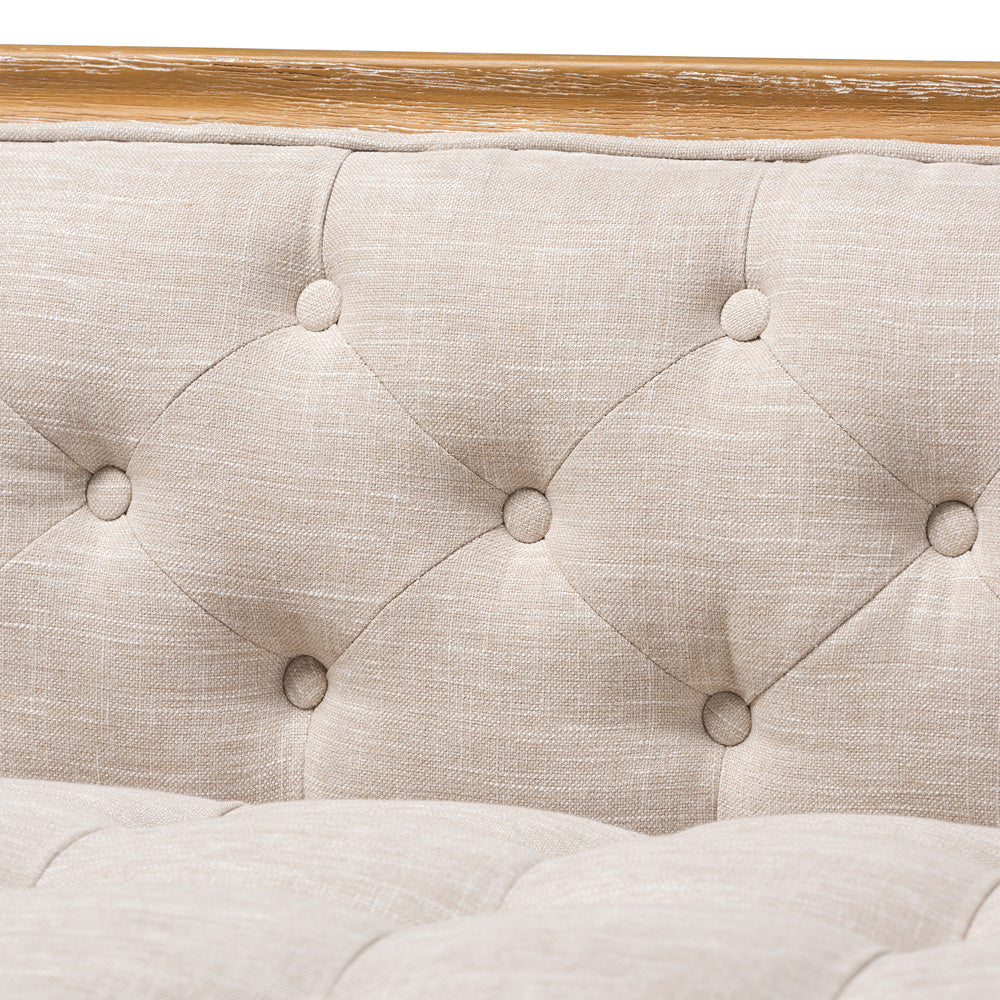 Baxton Studio - Agnes Sofa in Beige/Oak - TSF99113-Beige/Natural Oak-SF view 5