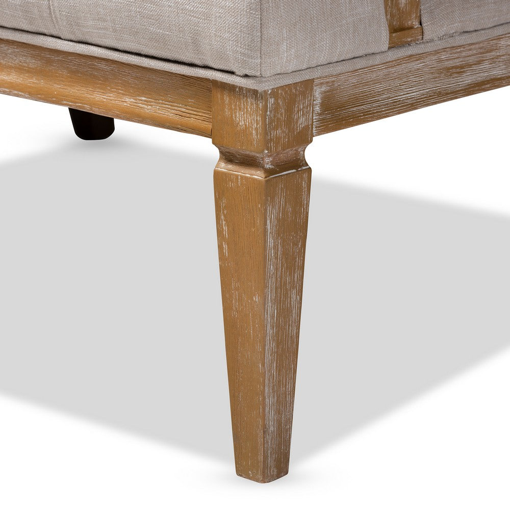 Baxton Studio - Agnes Sofa in Beige/Oak - TSF99113-Beige/Natural Oak-SF view 7