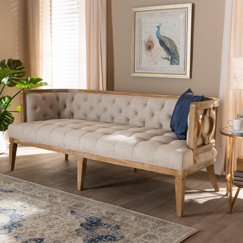 Baxton Studio - Agnes Sofa in Beige/Oak - TSF99113-Beige/Natural Oak-SF view 8
