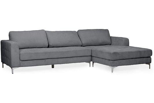 Baxton Studio - Agnew Sectional Sofa in Grey - U9320S-LRCC-RFC Sectional view 1