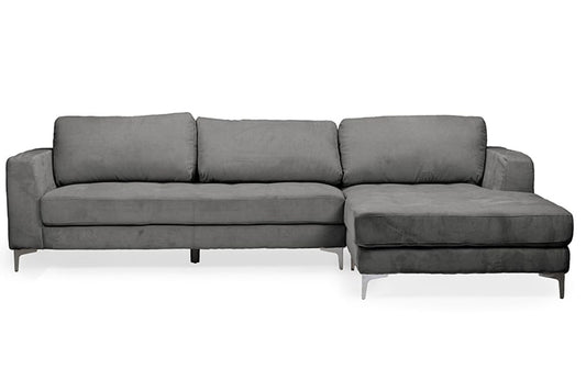 Baxton Studio - Agnew Sectional Sofa in Grey - U9320S-LRCC-RFC Sectional view 2