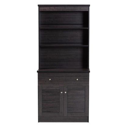 Baxton Studio - Agni Kitchen Storage Cabinet in Dark Brown - DR 883701-Wenge view 3