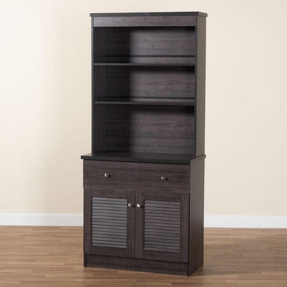 Baxton Studio - Agni Kitchen Storage Cabinet in Dark Brown - DR 883701-Wenge view 9