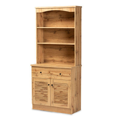 Baxton Studio - Agni Storage Cabinet in Oak Brown/Black - DR 883701-Wotan Oak view 1