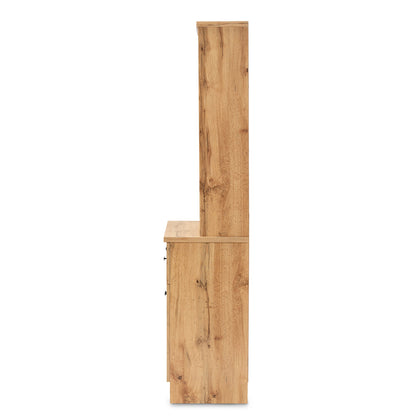 Baxton Studio - Agni Storage Cabinet in Oak Brown/Black - DR 883701-Wotan Oak view 4