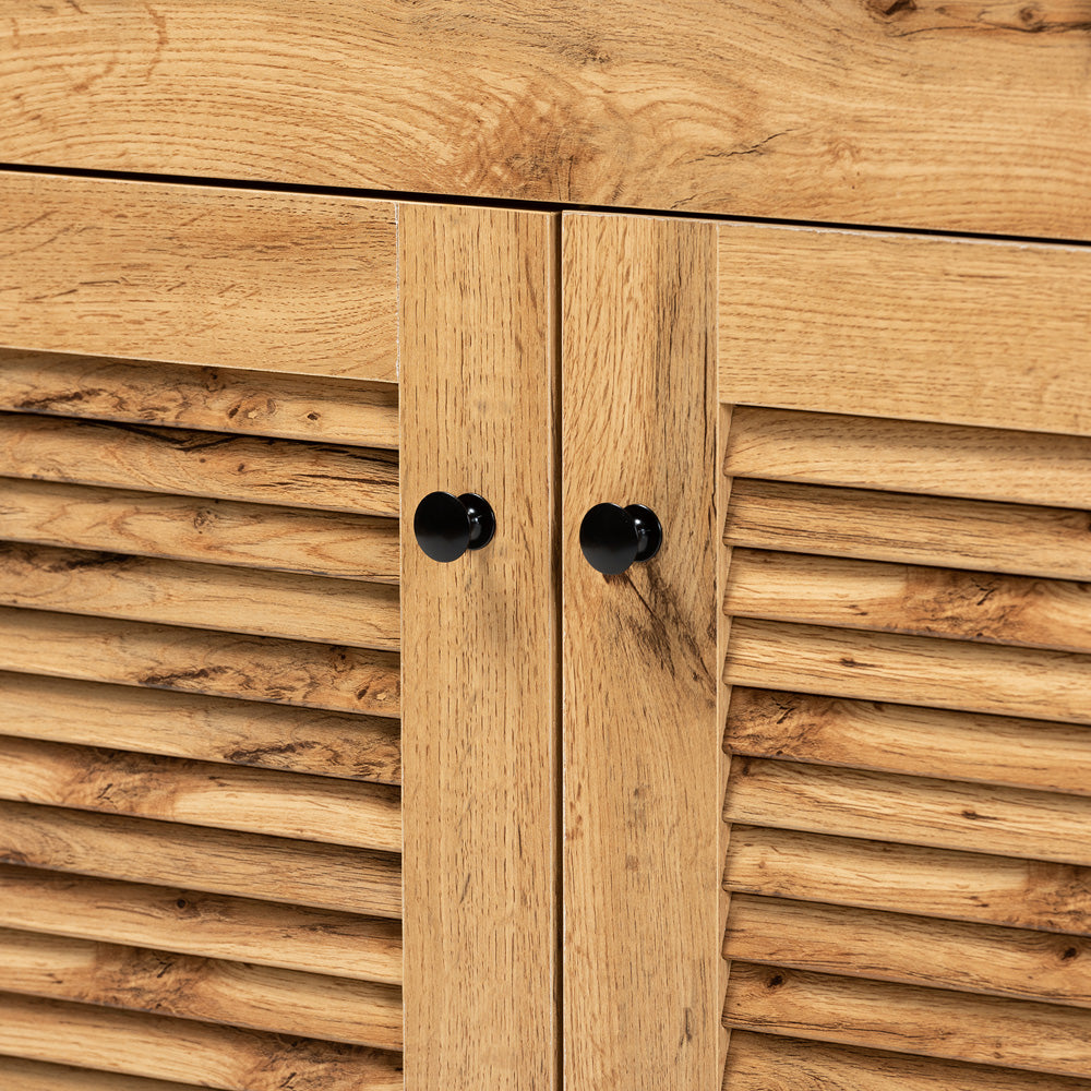 Baxton Studio - Agni Storage Cabinet in Oak Brown/Black - DR 883701-Wotan Oak view 5